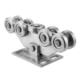   Úszókapu Görgősor Alaplappal, alaplapi rögzítés, 9db görgő (Ø68mm átm.)